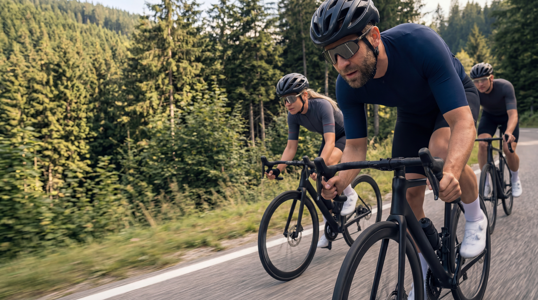 Radfahrer in voller Fahrt